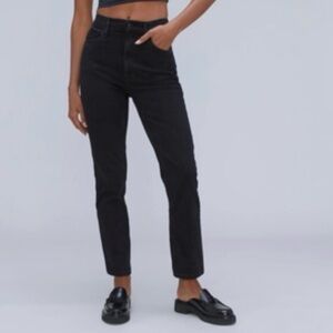 Everlane Black High Waist Straight Jeans, Size 29 Regular